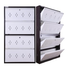 Wall mounted shoe rack 4x30 inch all white metal shoe rack for home