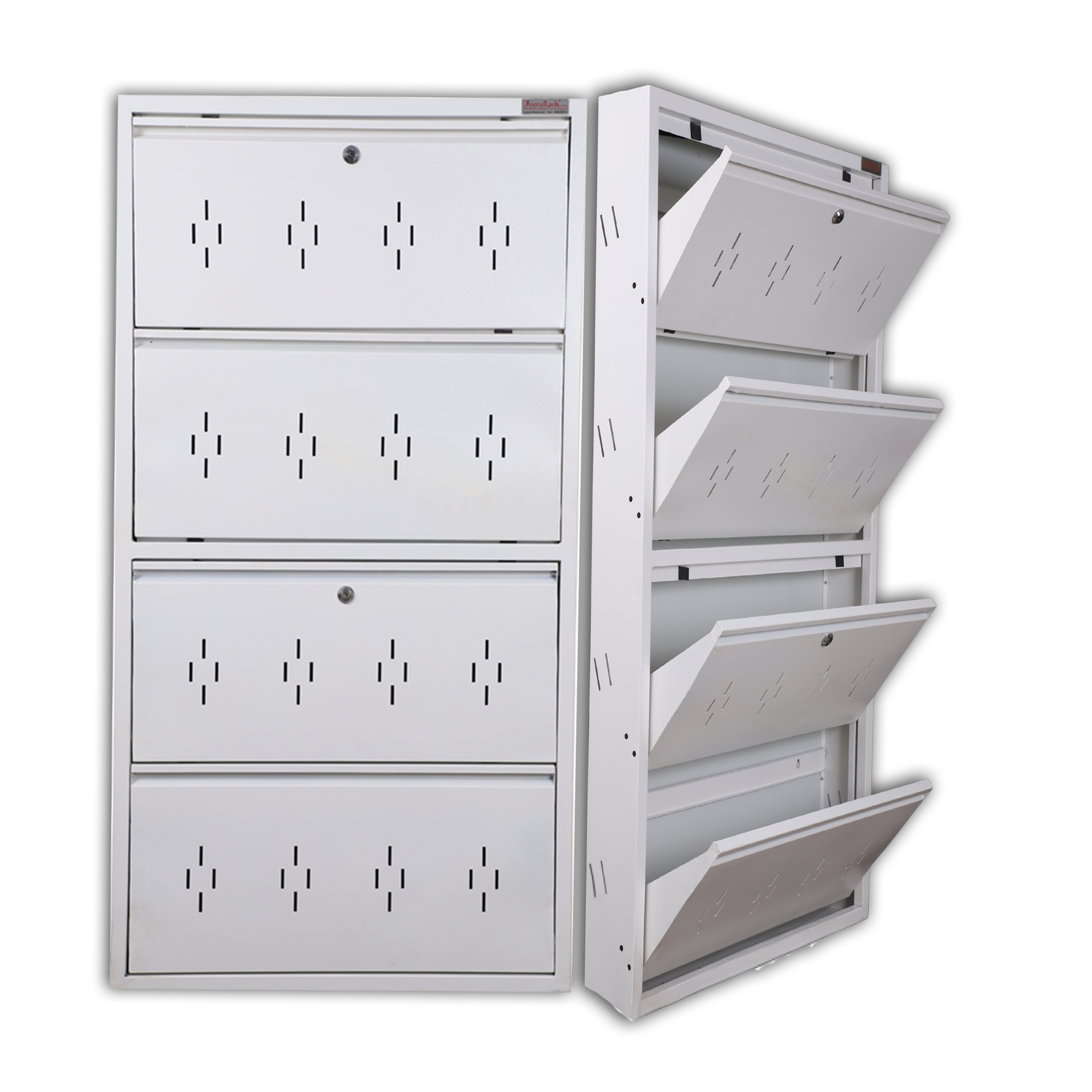 Wall mounted shoe rack 4x30 inch all white metal shoe rack for home