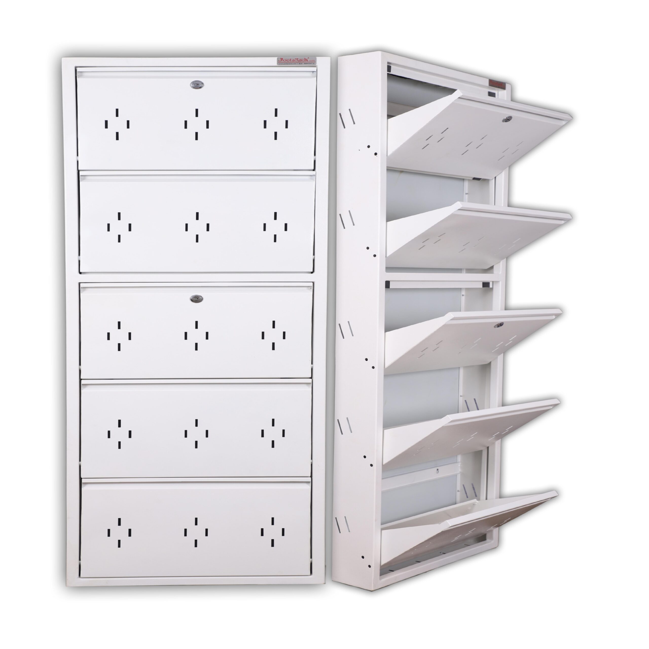 Wall Mounted Shoe Rack 3 Level | All White Metal Shoe Rack for Home