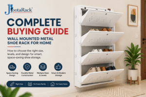 Wall mounted metal shoe rack for home